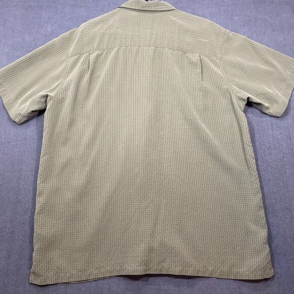 Columbia Mens Green Plaid Short-Sleeve Button-Up Shirt L Lightweight Modal Blend - Picture 2 of 13